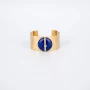 Bracelet manchette Parisse lapis lazuli en acier - Zag Bijoux