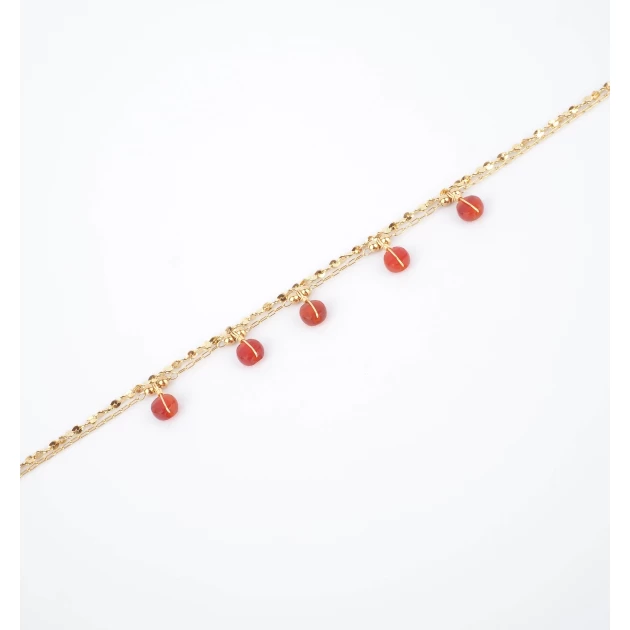 Carnelian pearl bracelet in...