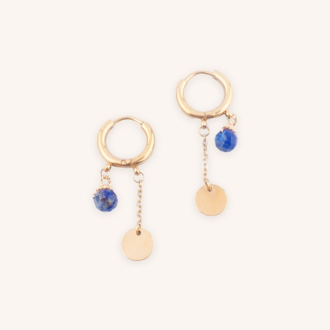 Lany lapis lazuli hoop earrings - Zag Bijoux