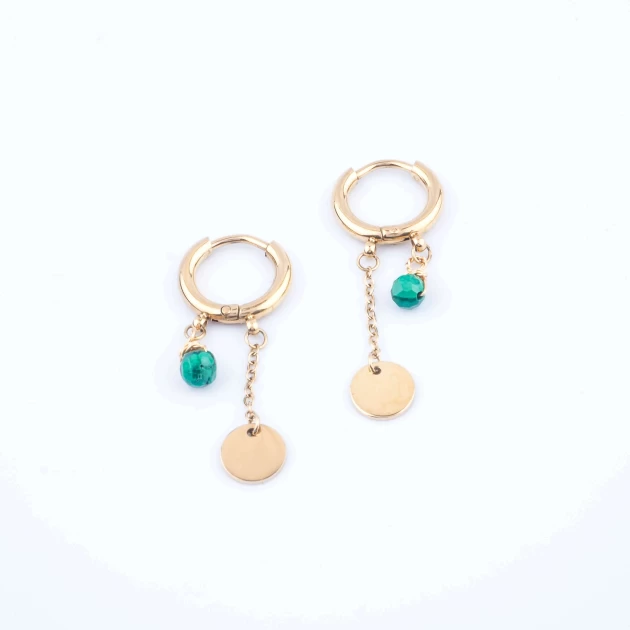 Lany malachite hoop earrings - Zag Bijoux