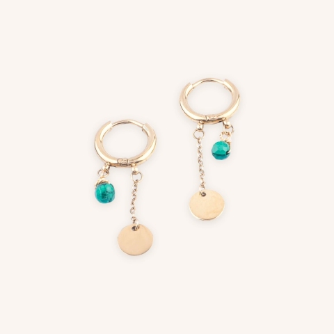 Lany malachite hoop earrings - Zag Bijoux