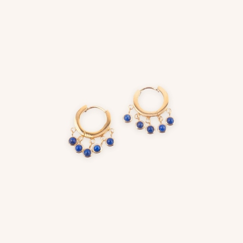 Agathe lapis lazuli hoop earrings - Zag Bijoux