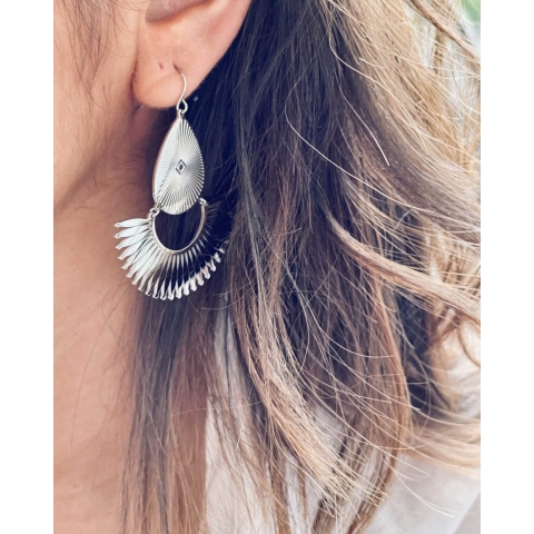 Sofia earrings in gold steel - Zag Bijoux