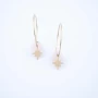 Thea rose quartz gold hoop earrings - Zag Bijoux