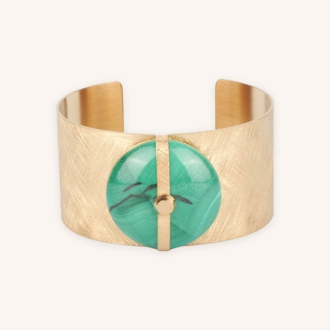 Parisse cuff bracelet in malachite - Zag Bijoux