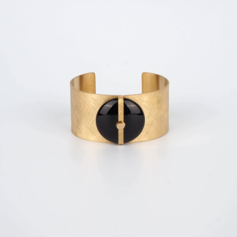 Bracelet manchette Parisse en onyx - Zag Bijoux
