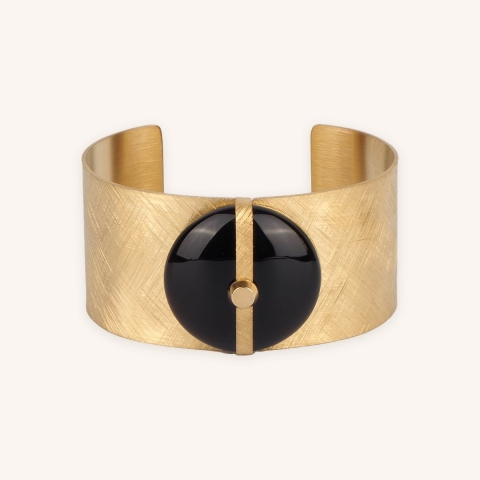 Parisse cuff bracelet in onyx - Zag Bijoux