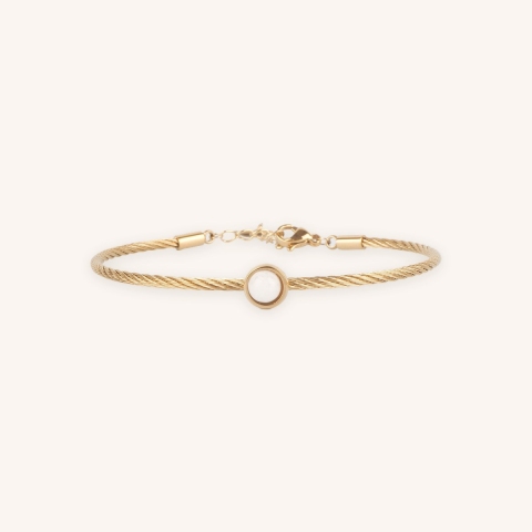Bracelet jonc Calypso en agate blanche - Zag Bijoux