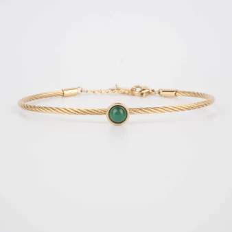 Calypso bangle bracelet in malachite - Zag Bijoux