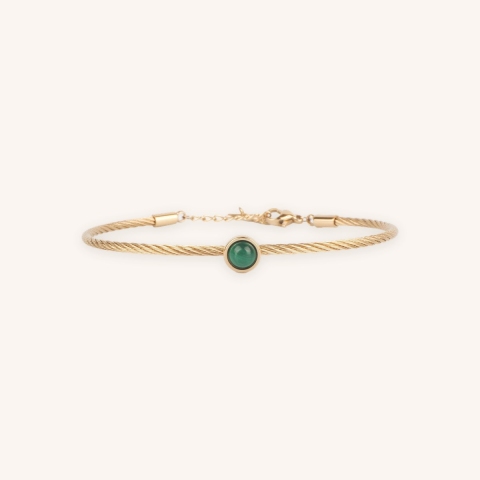 Calypso bangle bracelet in malachite - Zag Bijoux