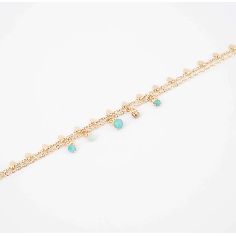 Amazonite Pearl gold bracelet - Zag Bijoux