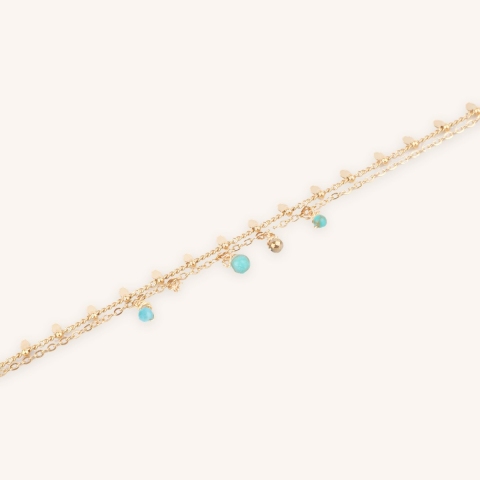 Amazonite Pearl gold bracelet - Zag Bijoux