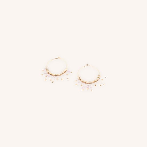 Peacock earrings in rose quartz - Zag Bijoux