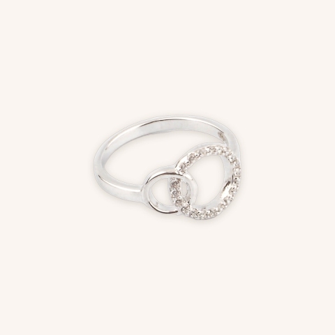 Bague anneaux entrelacés en argent - Pomme Cannelle