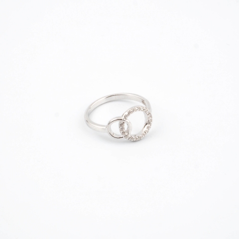 Ring interlaced rings in silver - Pomme Cannelle