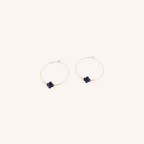Elena onyx hoop earrings - Zag Bijoux