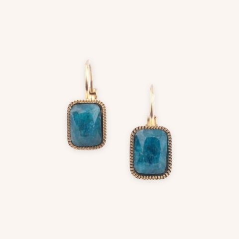 Boucles d'oreilles Lana en apatite bleu - Zag Bijoux