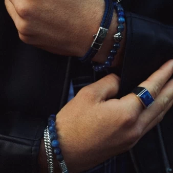 Midnight Blue II 8mm stone bracelet - Rebel & Rose