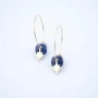 Boucles d'oreilles créoles Théa lapis lazuli - Zag Bijoux