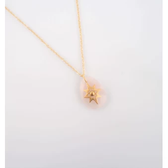 Oceane necklace in rose quartz - Zag Bijoux