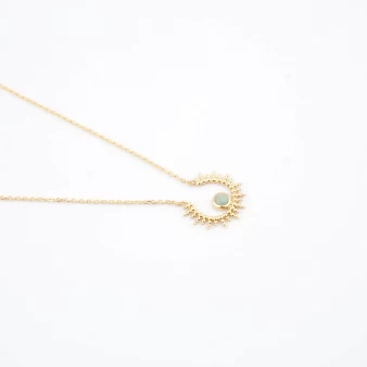 Aventurine sun gold necklace - Pomme Cannelle