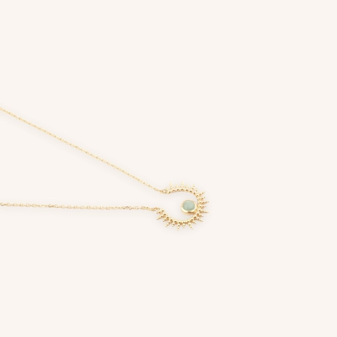 Collier soleil aventurine en plaqué or - Pomme Cannelle