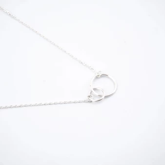 Doucle circle medium silver necklace - Pomme Cannelle