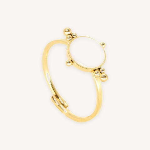 Compass mother of pearl gold ring - Zag Bijoux