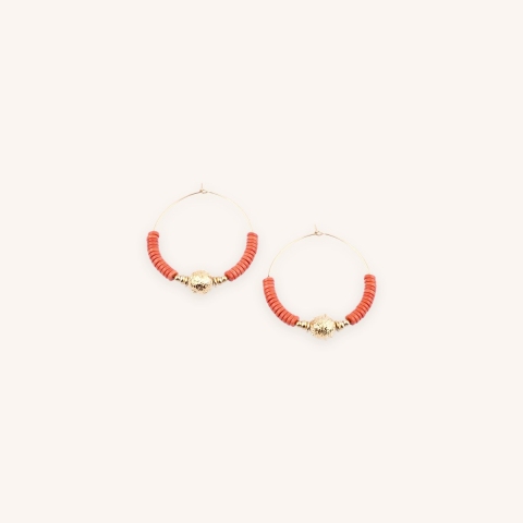 Sibylle red gold hoops earrings - Zag Bijoux