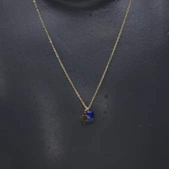 Stone polar blue gold necklace - Zag Bijoux