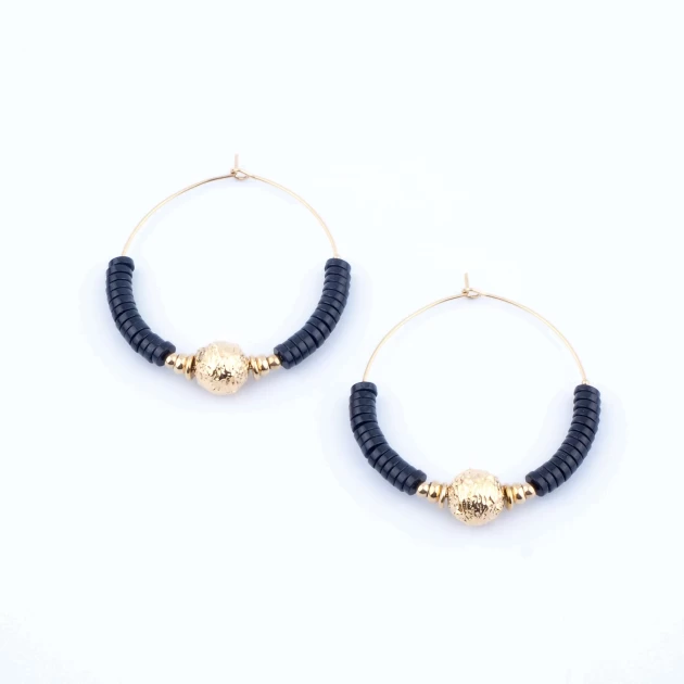 Sibylle black gold hoops...