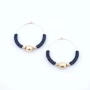 Sibylle black gold hoops earrings - Zag Bijoux