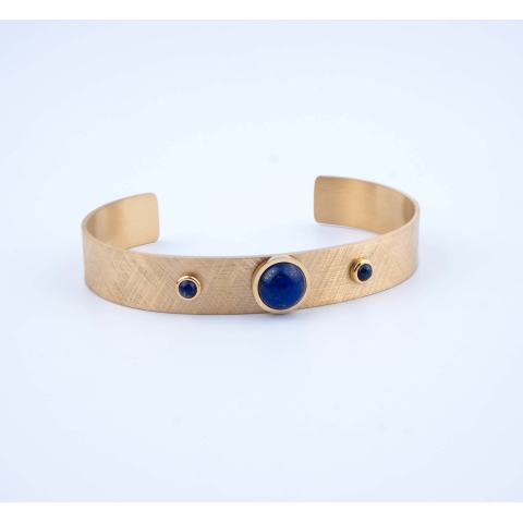 Bracelet jonc Billy lapis en acier jaune - Zag Bijoux