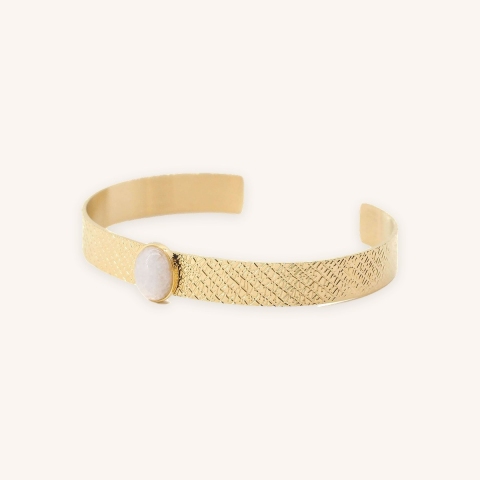 Stone white bangle bracelet - Zag Bijoux