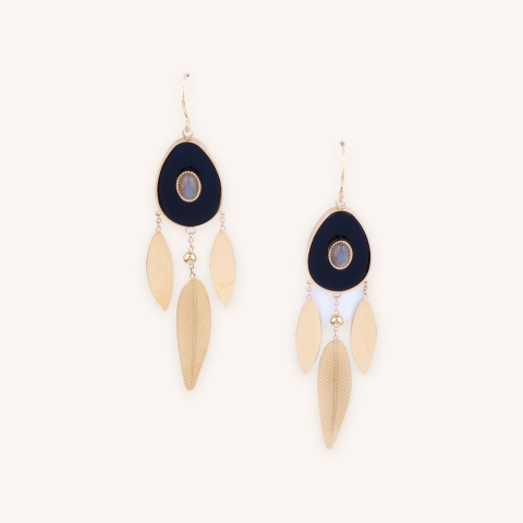 Boucles d'oreilles Isis en acier doré - Zag Bijoux