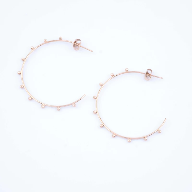 Balls rose golde hoops earrings - Zag Bijoux