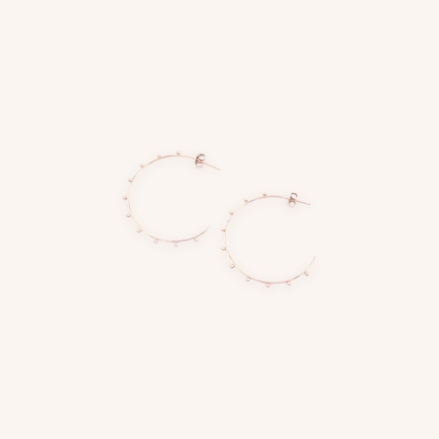 Balls rose golde hoops earrings - Zag Bijoux