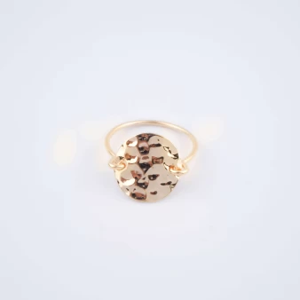 Gold plated hammered ring -...