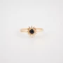 Gold plated black sun ring - Pomme Cannelle