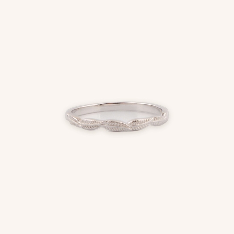 Silver leaf ring - Pomme Cannelle
