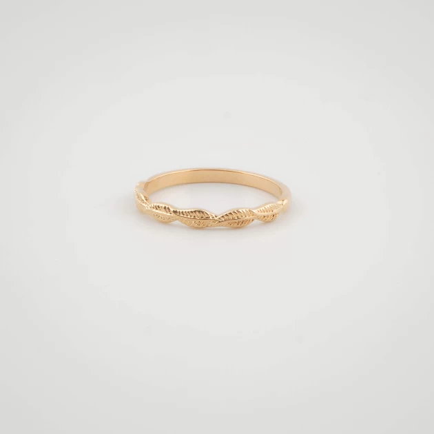 Gold plated leaf ring -...