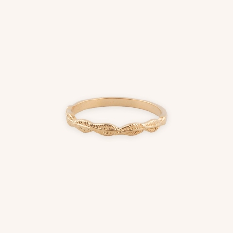 Bague feuille plaqué or - Pomme Cannelle