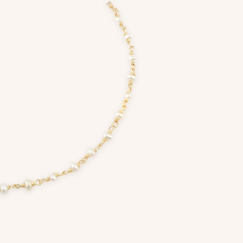 Collier perle plaqué or - Pomme Cannelle