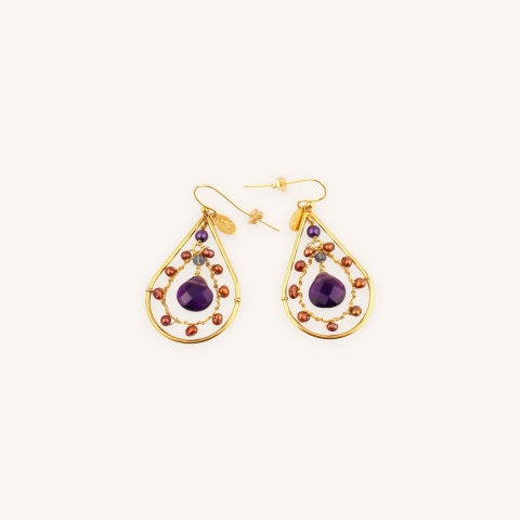 Boucles d'oreilles Orphée mini bleues - Gas bijoux
