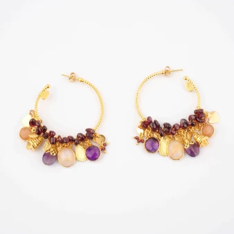 Anastasia purple gold hoop earrings - Gas bijoux