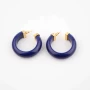 Abalone blue gold hoops earrings - Gas bijoux