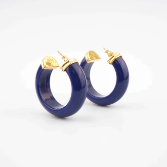 Boucles d'oreilles créoles Abalone bleu - Gas bijoux