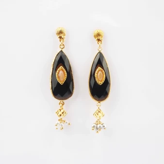 Serti Goutte gold earrings - Gas bijoux