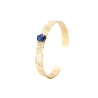 Bracelet jonc stone en acier et lapis lazuli - Zag bijoux