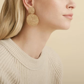 Onde XL gold earrings - Gas bijoux